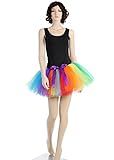 Tutu Dreams 80s Rainbow Tutu Skirt for Women Vintage Ballet Ballerina Adult Clown Costume