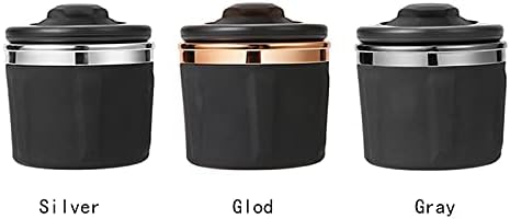 Ashtrays for Cigarettes Car Ashtray Multi-function Led Lights With Cover Car Supplies Auto Interior Accessories Home Ashtrays (Color : Gris)