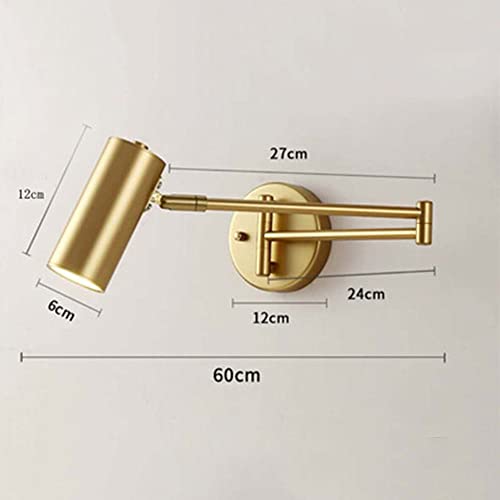Image of Swing Arm Wall Sconce Adjustable Wall Mount Reading Light Headboard Lamp, Modern Hardwired Sconces GU10 Wall Swivel Spot Lights for Bedroom Bedside Living Room Study