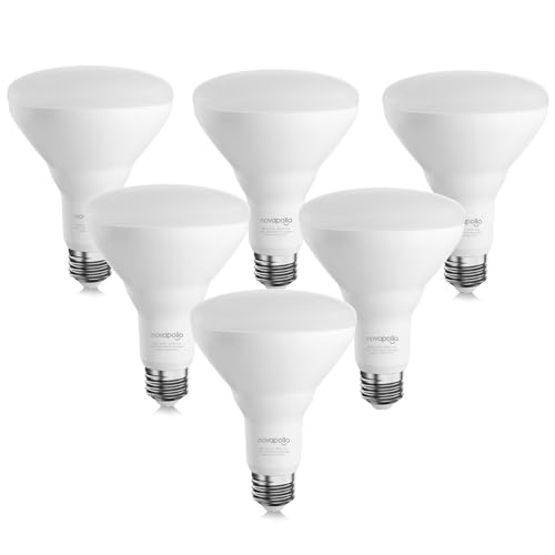 novapollo Dimmable LED Bulbs,BR30 Flood Light Bulbs, CRI80 8.5W Equivalent 65W 2700K Soft White 700 Lumens, 25000 Lifetime Hours Recessed Light Bulbs, E26 Base LED Can Light Bulbs, 6 Pack