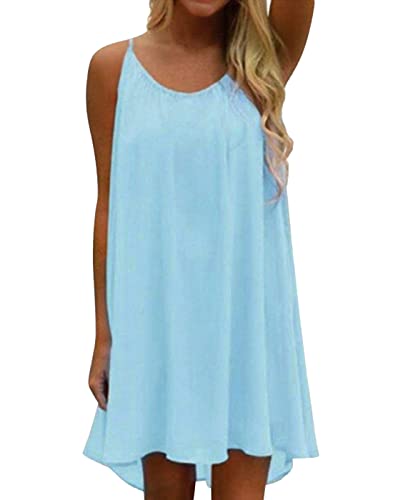 Vcindai Damen Strandkleid Ärmellos Sommerkleid Kurz Kleid Sommer...