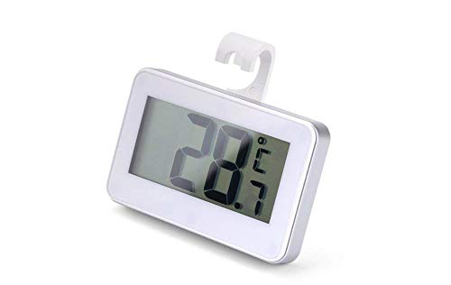 Digital Refrigerator/Freezer Thermometer, AIGUMI Waterproof Freezer Thermometer with Hook - Easy to Read LCD Display - Perfect for fridge (2 Pack)