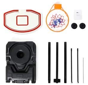 Amzdeal Portable Basketball Hoop, Basketball System Height Adjustable for Kids Youth, Basketball Goal W/Basketball Backboard, Wheels, Basketball Net, Suitable for Indoor Outdoor Use