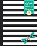  Chic Green Dragonfly: Blank Weekly Planner