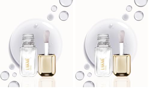 Image of LAKME 9to5 HyaGloss Powerplump Lip Oil, Clear Goals, 4.2ml, for Plump Glossy Lips, with Hyaluronic Acid, Vitamin E & Peppermint Oil, Lightweight Non-Sticky Formula (Pack of 2)