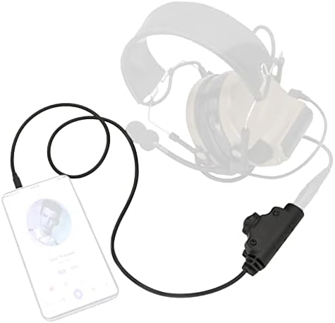 HEARFALCOM Tactical Headset Adapter U94 V2 PTT Push to Talk Tactical PTT Adapter 1Pin Phone Ptt with Standard 7.00mm Jack Compatible with Civilian Version Tactical Headset (BK 4)
