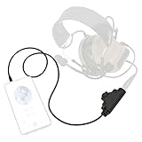 HEARFALCOM Tactical Headset Adapter U94 V2 PTT Push to Talk Tactical PTT Adapter 1Pin Phone Ptt with Standard 7.00mm Jack Compatible with Civilian Version Tactical Headset (BK 4)