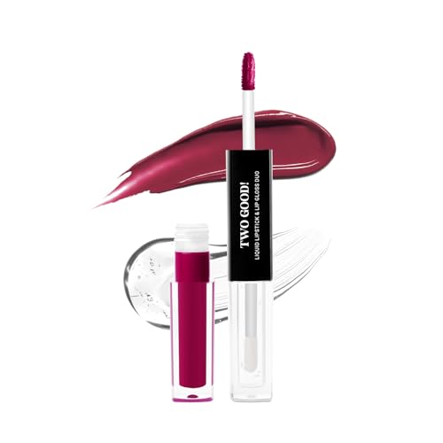 Bella Vita Two Good Liquid Lipstick & Gloss Duo | 2-in-1 Matte & Glossy Finish | Long-Lasting, Smudge-Proof | Enriched with Jojoba Oil & Vitamin E | BellamoodTech™ | Clean Beauty | Two Extra | 4ml (Two Extra)