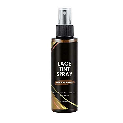 GRGM Lace Tint Spray Kit for Lace Closures, Wigs and Frontals: Light Medium & Dark for Women＆ Men Medium Brown Cover