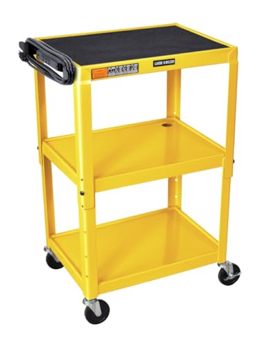 Classroom Basics UCMT1-YW Adjustable-Height Steel Utility Cart - Yellow