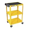 LUXOR UCMT1-YW Adjustable-Height Steel Utility Cart - Yellow