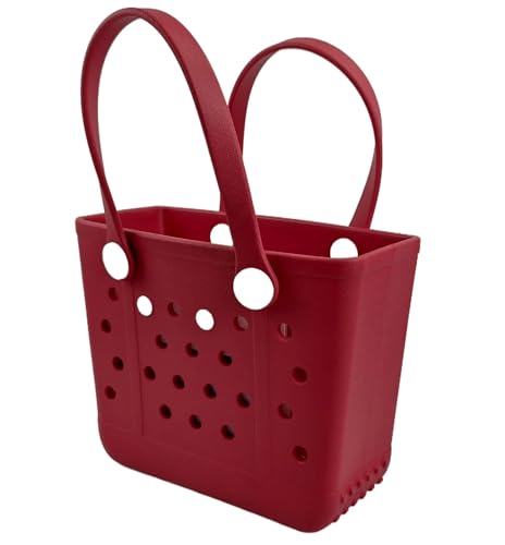 Small Beach Bag - Blowing Pink Bubbles - Lightweight, Washable, Durable - All Purpose EVA - for Beach, Pool, Boat, Work