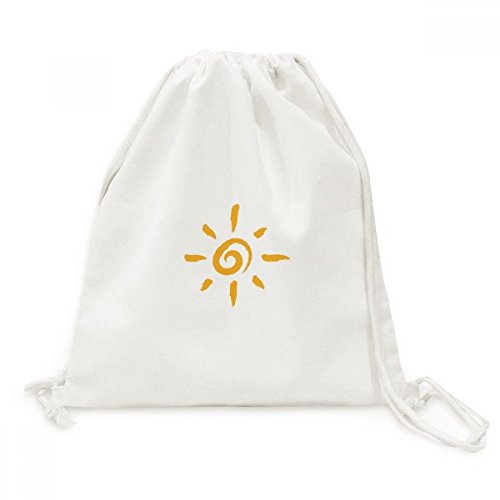 Sac voyage peinture à la main jaune soleil et sac à dos cordon toile souple