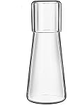 Ensemble de carafe d'eau transparente avec verre tumbler pour table de nuit, carafe d'eau de nuit avec verre, gobelet de bain, carafe à eau en verre avec ensemble de tasses (carafe en verre 30 oz / 850ml)
