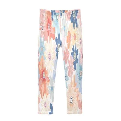 Toddler Girls Leggings Printed Yoga Pants Leggings Floral Designs Pastel for Kids