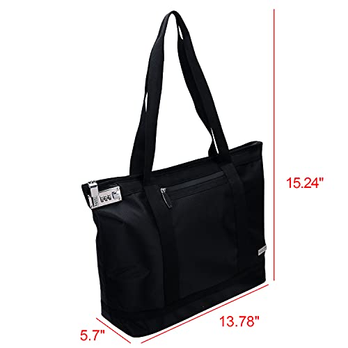 Vaultz Locking Zipper Tote Bag, Water Resistant Nylon, 5.X 19.90 X 13.4 Inches, Black (Vz00678) #TOP4