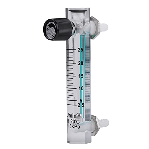 Wakects Medidor de Flujo de Gas, LZQ 5 Medidor de Flujo 2.5 25LPM Medidor de Flujo con Válvula de Control para Oxígeno/Aire/Gas