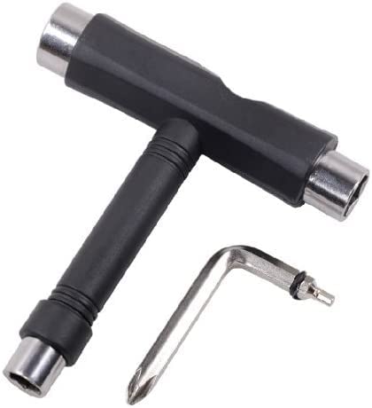 Skate Tool All-In-One, Muti-Function Portable Skateboard T Tools Accessory With T-Type Allen Key And L-Type Phillips Head Wrench Screwdriver #TOP2
