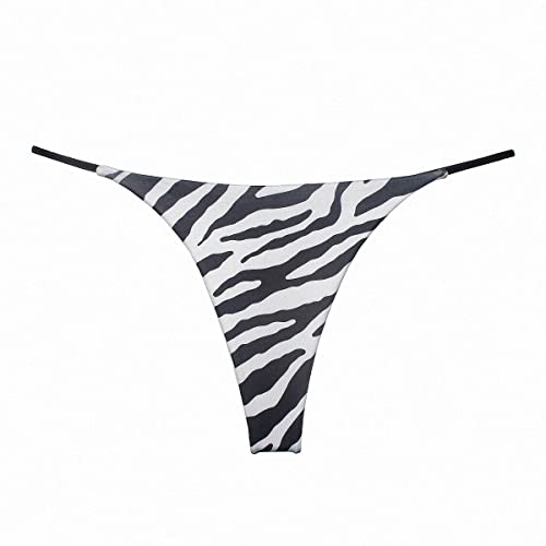 Women Underpants Seamless Thong Temptation Underwear High Waist G-String (S, Zebra Print) #TOP1