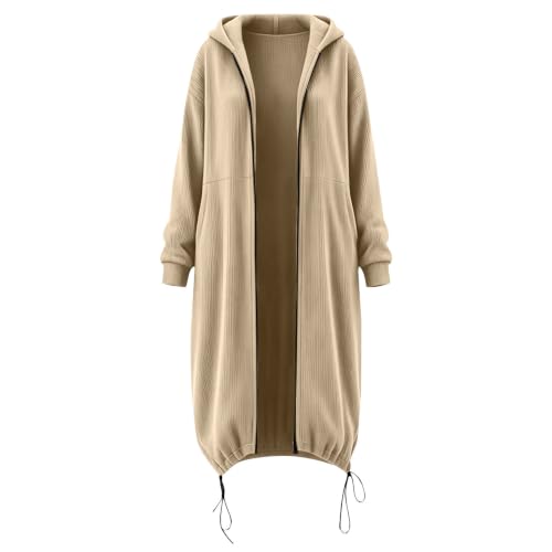 Sblioda Oversized Zip Up Hoodie Jackets For Women Khaki - image 5