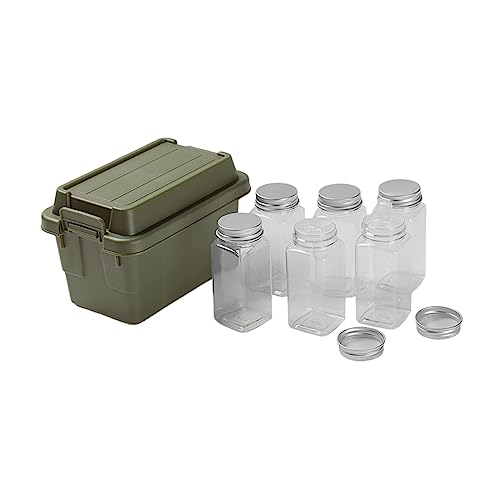 6x Camping Spice Jars spice Organizer Bottle Condiment, Bottle Sauce Organizer, Seasoning Bottle Spice Containers for Outdoor bbq, Green