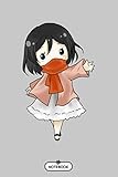 Mikasa Chibi Cutes Notebook: Planner, Diary, Lined College Ruled Paper, Matte Finish Cover, 6x9 120...