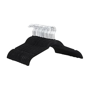 Amazon Basics Kledinghanger, zacht, zwart, set van 50