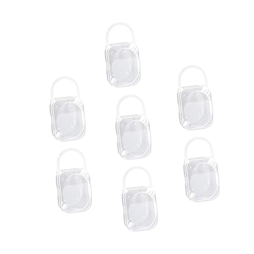 LRXIYODE 7 Piezas caja de chupete recipiente chupete recién nacido portátil envase accesorios para titular de chupete contenedor infantil blanco