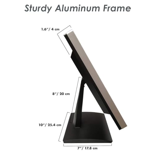 Image of ANGEL POS Commercial-Grade 19 inch Sturdy Aluminum Frame 4:3 Capacitive Touch Screen Monitor, 1280x1024, Splash-Proof Glass, Bezel-Free Design, Metal Casing & Base, Back Control Buttons,