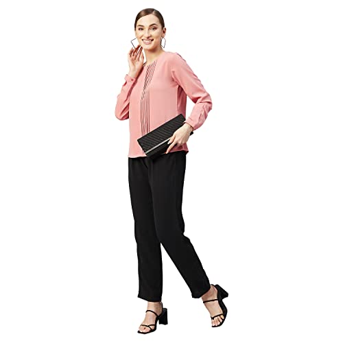Image of Carlton London Women's Solid Regular Fit Blouse