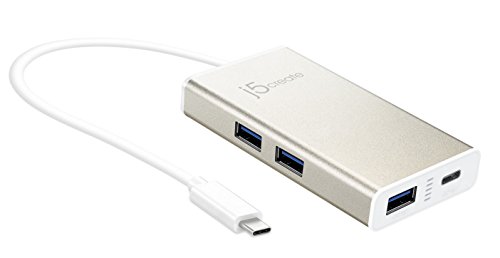 j5create USB-C 4-Port Hub-USB Type A/ USB Type C Ports | Power Delivery 2.0 | USB 3.0 Super Speed | Compatible with MacBook, Chromebook, XPS 13/15 and USB C Devices