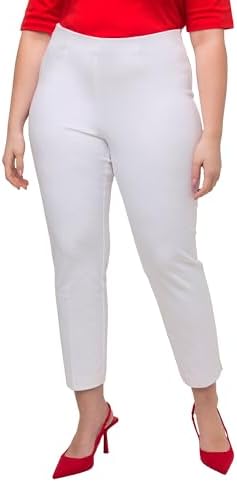 Ulla Popken Damen große Größen Übergrößen Plus Size 7/8-Hose, schmales Bein, Elastikbund