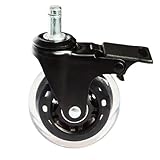 Bürostuhl Rollen 2,5 3 4 Zoll Universal Silent Wheel Computer Executive Bürostuhl Transparente Möbel Industrielle bewegliche Bremsrolle(Brake type,3inch-rod10mm)