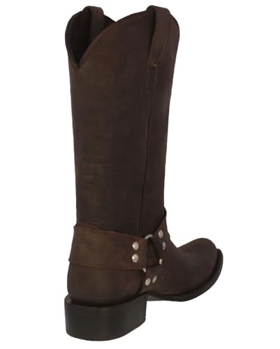 Texas Legacy Mens Rider Brown Western Cowboy Boots Leather Harness Square Toe3