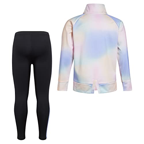 adidas Girls Zip Front Classic Tricot Jacket And Joggers Set Pants, Pink With Multicolor2