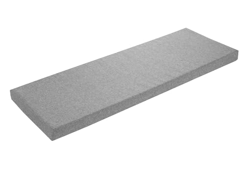 sleepling Coussin pour banc, 110 x 40 cm, gris clair, coussin pour intérieur et extérieur, revêtement lavable, fond antidérapant, produit dans l'UE