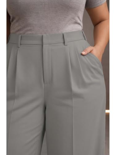 Image of KOTTY Plus Size Women's High Waist Comfortable Straight Fit Formal Pants