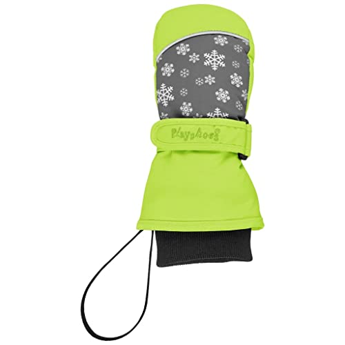 Playshoes Mitón Unisex niños, Copos de Nieve Verdes, 2 (ca. 2-4 años)