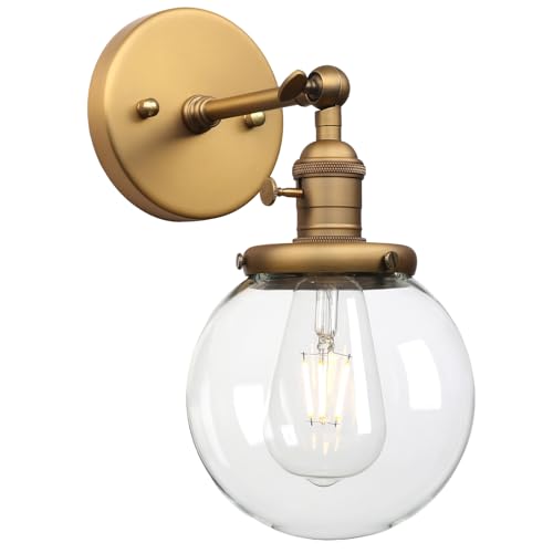Pathson Réglable Applique Abat-jour en Verre Lampe Rétro Industrial Lampe Murale Plafonnier Rétro Eclairage pour Café,Cuisine,Salle à Manger et Grenier...
