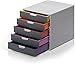 Produktbild Durable Schubladenbox A4 (Varicolor) Ablagebox 5 Fächer, mit Etiketten zur Beschriftung, mehrfarbig, 760527