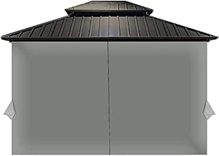 COWVIE Gazebo Privacy Curtain Replacement Universal 4-Panel Sidewalls 3 x 4 m (Only Curtain)