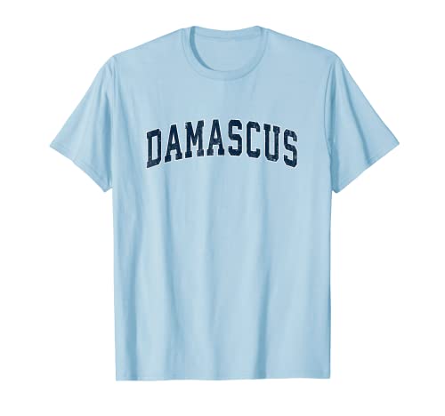 Damascus Oregon OR Diseño deportivo vintage Diseño azul marino Camiseta