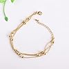 Qings Bracelet de Cheville en Or pour Femme: Réglable Trois Couches Perles Bracelets de Cheville avec balles l'été Plage Chaîne Plaqué Or Pied Chaine, Bijoux Cadeau pour Filles Femmes, 22+3cm #2