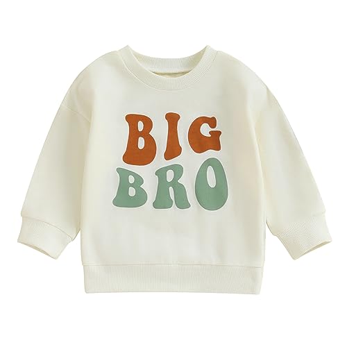 Dcohmch Big Sister Little Brother Matching Outfits Long Sleeve Sweatshirt Romper Shirt Baby Boy Girl Fall Clothes (Big Brother, 2-3 Years)