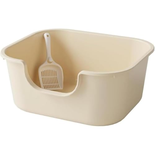 Vlwm 猫用トイレボックス 特大 オープン 防滴 オールインワン 巨大猫用トイレ 猫用トイレボックス 猫用品 正方形 オープントップ ペット用トイレボックス ポータブル サンドボックス コンテナ 防滴 深型 ペット用トイレボックス あらゆるタイプの猫砂に