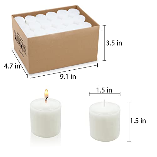 Image of Unscented White Votive Candles Bulk, 36 Packs Small 1.5 inch Wax Candles for Wedding, Party, Holiday & Home, 10 Hours Burning