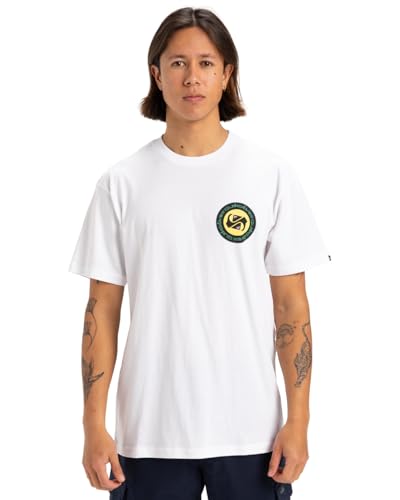Quiksilver, Circle Back Camiseta de Manga Corta, Hombres, S, White