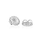 14k White Gold Earring Back Replacement Secure and Comfortable with Ear Locking Tension Grip Tight Nut (Small)