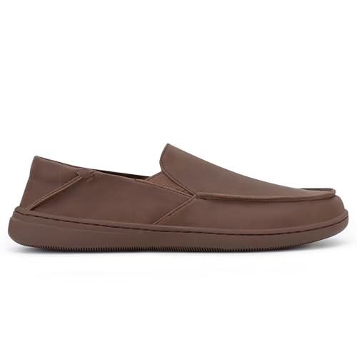 Pulltop Men's Barefoot Wide Toe Box Shoes Zero Drop Leather Slip