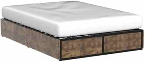 Ma――ページ Amazon.com: Full Metal Wood Platform Bed Frame with 4